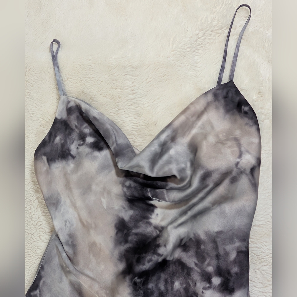 superdown Revolver Krystal Slit Gray Maxi Dress
